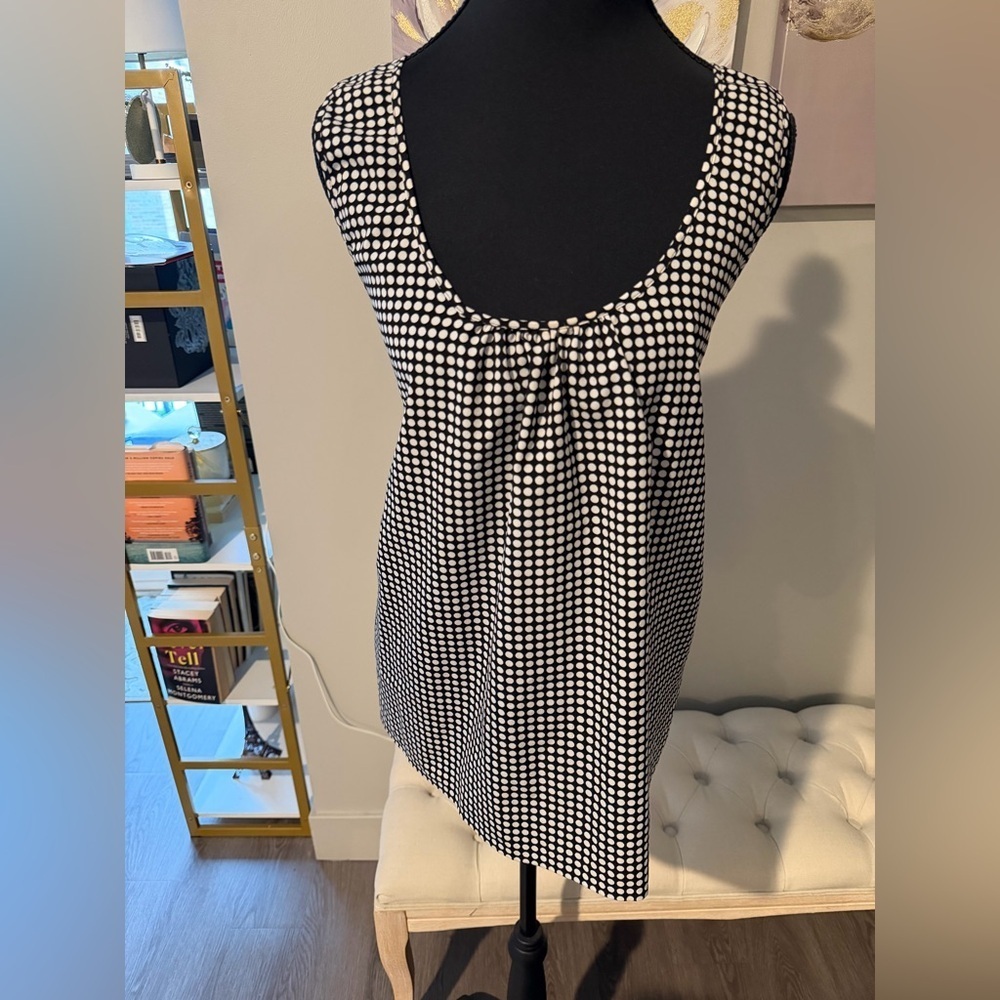 Vince Camuto Black and White Polka Dot Sleeveless Top size XL